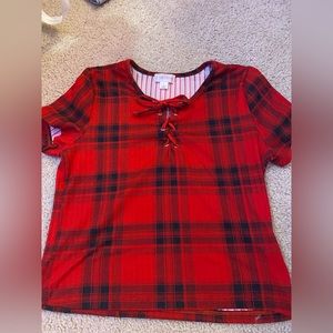 Plaid baby tee